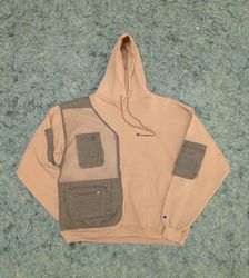 Upcycled Champion Hoodies with Military Mesh Vest ..