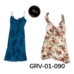 Robe vintage Y2K en polyester – Robe de fête tenda..