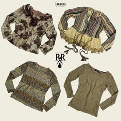 Y2K Boho Mix Camisas de Manga Longa (AA-658)
