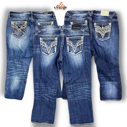 VPX1037 Y2K Flared, Bootcut verzierten Jeans