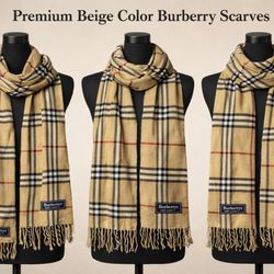 Premium Burberry Scarves Beige Color