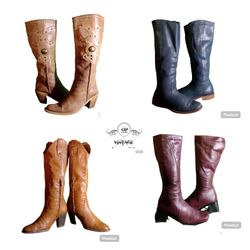 Bottes à talons hauts vintage pour femmes