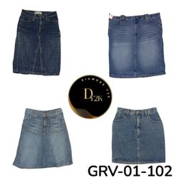 Y2K Denim Midi  Long Skirt – Retro 2000s Style (GR..