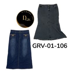 Y2K High Waist Denim Midi,Long Skirt – Vintage Vib..