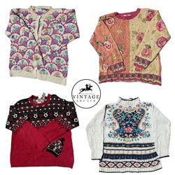 Vintage Cozy Floral Sweaters