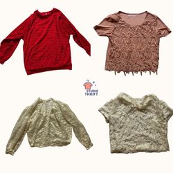 Deep Red Lace-Feel Y2K Top(MT-013)