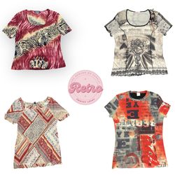 Crimson Jungle Print Vintage Top (E)