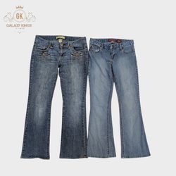 Y2K 90s Vibes Embroidered Flare Jeans