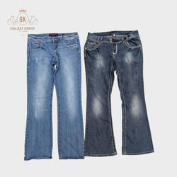 Y2K Embroidery Flare Jeans