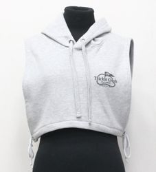 CR1122  Upcycled Hooded Crop Top