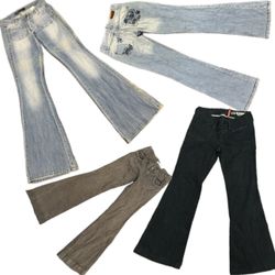 Pantalons évasés Y2k de designer uniques (marqué) ..