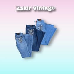 Y2K verzierte Schlagjeans