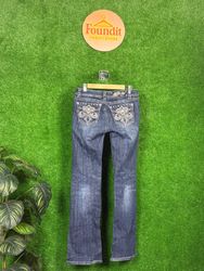 Y2K Flare Embroidered & Embellished Jeans | FO-58