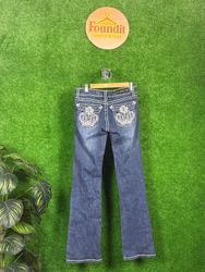 Y2K Flare Embroidered & Embellished Jeans | FO-59