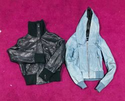 Les vestes en cuir mélangent les couleurs