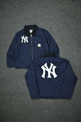 Vestes de style rework Detroit Carhartt x NY en bl..