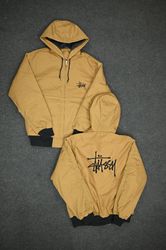 Stussy Camel Brown Active Wear Rework Style Jacket..