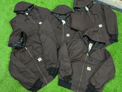 Rework Style Carhartt schokoladenbraun Kapuzenpull..