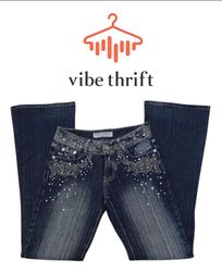 Y2K embalish flear jeans