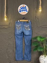 Jeans Y2K Flare brodés et embellis | OSV-55