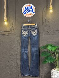 Y2K Flare Embroidered & Embellished Jeans | OSV-57