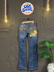 Y2K Flare Embroidered & Embellished Jeans | OSV-59