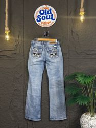 Y2K Flare Embroidered & Embellished Jeans | OSV-60