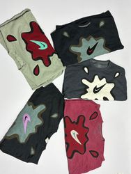 Nike rework style patch work sweatshirt