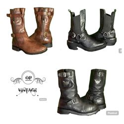 Op vintage 137 Bottes de motard à boucle