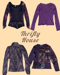 2000s Thrift Purple Y2k Tops(TH/120)