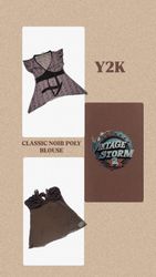 Y2K Classic Noir Poly Blouse