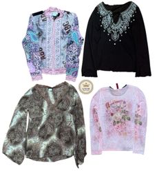 Tops en mesh à manches longues Y2K à 343