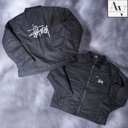 Stussy rework style black embriodery jacket