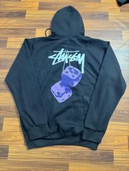Stussy rework style fuzzy dice hoodie