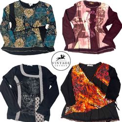 Y2K Retro Women’s Graphic Tops - Artsy Mixed Media..