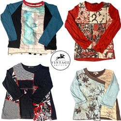 Y2K Retro Whimsigoth Mixed Media Tops - Autumnal R..
