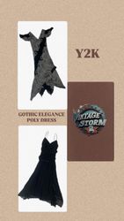 Robe en poly élégance gothique Y2K