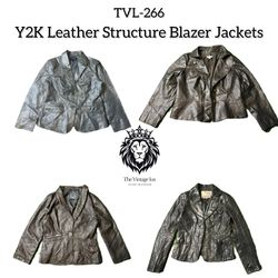 Y2K Leather Structure Blazer Jackets (TVL-266)