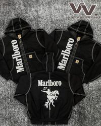 Carhartt x Marlboro reworked style black white sti..