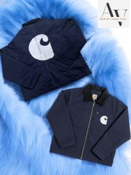 Carhartt rework style blue embroidery detroit jack..