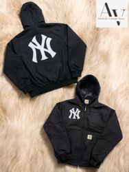 Veste à capuche noire à broderie Yankees style Car..