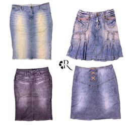 Y2K NYC IT Girl Denim Midi Skirts RW-1465