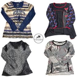 Retro Y2K Aesthetic Graphic Print Long Sleeve Tops..