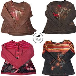 Y2K Retro Blouses Multi Color Urban Wear: 10 Pcs