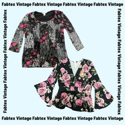 (FV-876) Vintage Floral Blouse Bundle | Elegant Da..