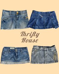 Street-Style Y2k Denim Mini Skirt(TH/133)