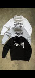 Stussy rework style mix embroidery hoodie