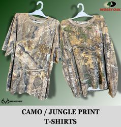 Camo / Jungle Print T Shirts including Mossy Oak a..