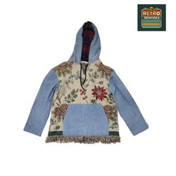 Veste à capuche en denim tapisserie recyclée