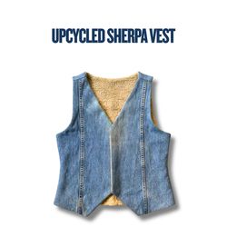 Aufgearbeitete Sherpa-fütterte Denim-Weste - Moq 1..